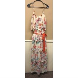 Flying Tomato Floral Tiered Ruffle Maxi  Dress